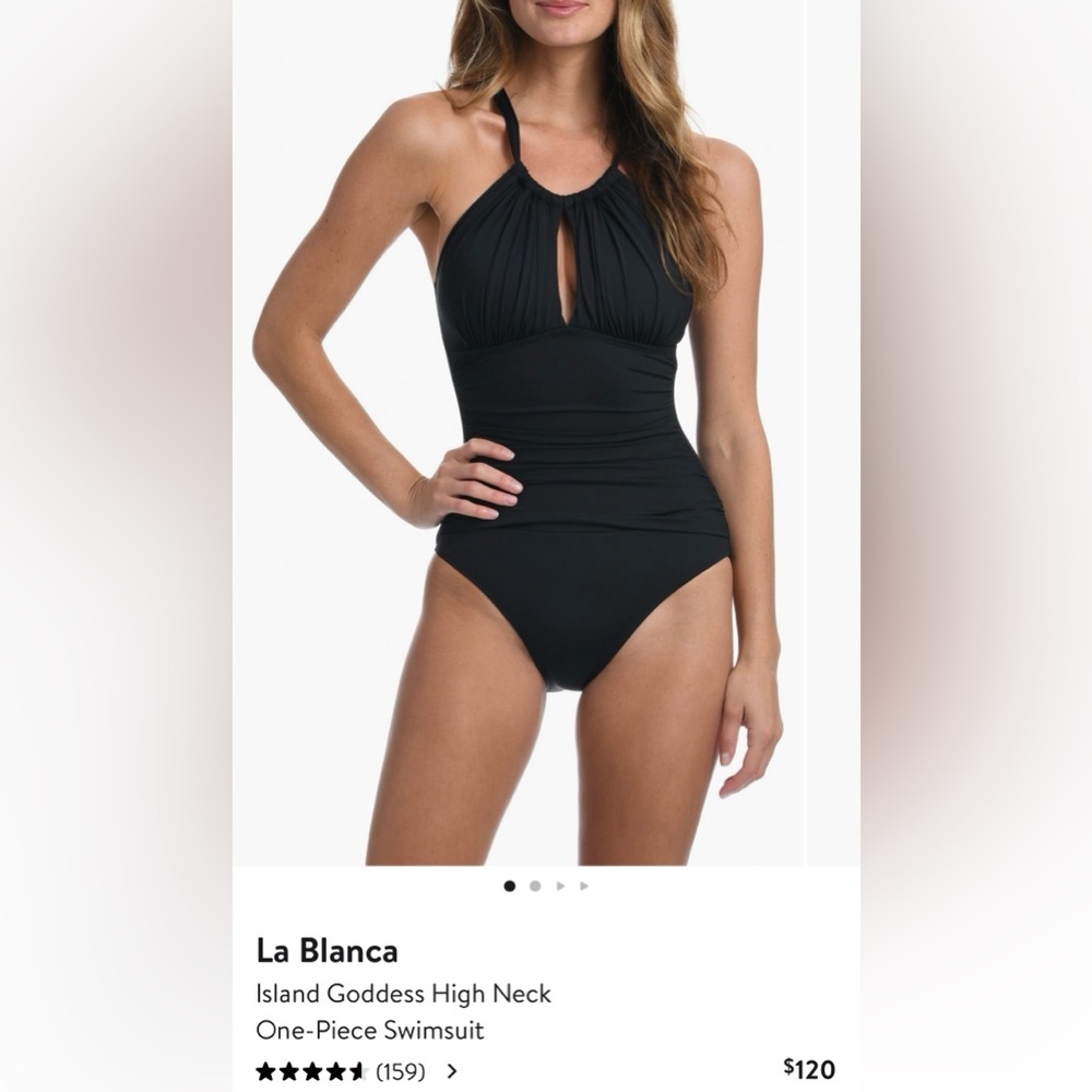 La Blanca Island Goddess High Neck One-piece Swimsuit, size 12, NWOT